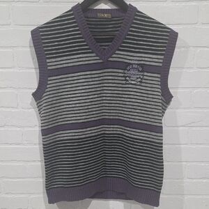 Iceberg Vintage V-Neck Striped Sweater Vest